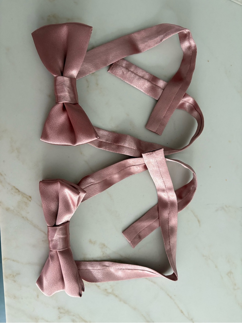 Bundle of 2 Bow Tie Hair Ties in Dusty Pink